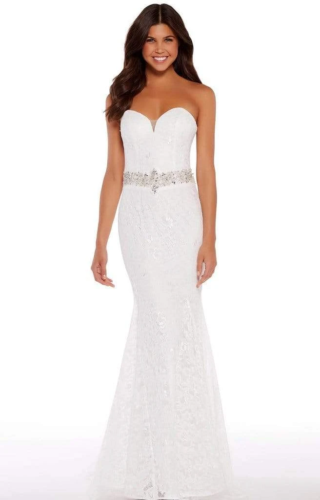 Formal Gowns Alyce Paris - 1305 Crystal Ornate Waist Lace Mermaid Gown 5 Formal Gowns Alyce Paris - 1305 Crystal Ornate Waist Lace Mermaid Gown