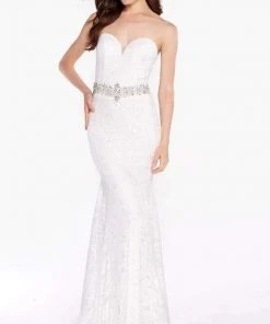 Formal Gowns Alyce Paris - 1305 Crystal Ornate Waist Lace Mermaid Gown