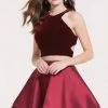 Alyce Paris - 2648 Two Piece Velvet Halter Cocktail Dress Cocktail Dresses