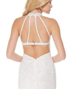 Alyce Paris - 2654 Diamond Lace Halter Style Cocktail Dress