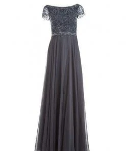 Formal Gowns Alyce Paris - 27191 Embellished Short Illusion Sleeve A-Line Evening Dress - 1 Pc Slate Grey In Size 10 Available 7 Formal Gowns Alyce Paris - 27191 Embellished Short Illusion Sleeve A-Line Evening Dress - 1 Pc Slate Grey In Size 10 Available