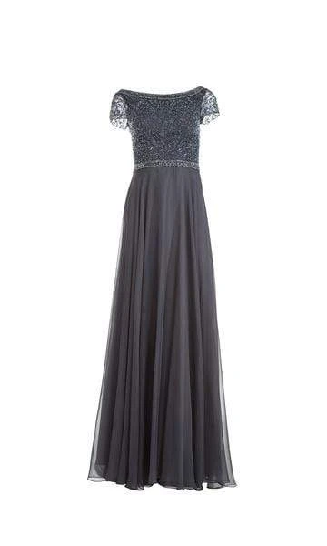 Formal Gowns Alyce Paris - 27191 Embellished Short Illusion Sleeve A-Line Evening Dress - 1 Pc Slate Grey In Size 10 Available 5 Formal Gowns Alyce Paris - 27191 Embellished Short Illusion Sleeve A-Line Evening Dress - 1 Pc Slate Grey In Size 10 Available