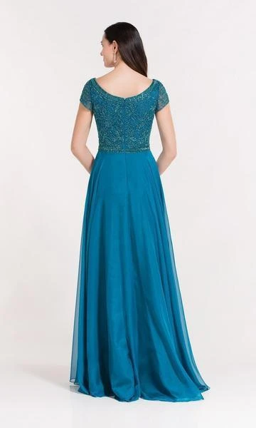 Formal Gowns Alyce Paris - 27191 Embellished Short Illusion Sleeve A-Line Evening Dress - 1 Pc Slate Grey In Size 10 Available 4 Formal Gowns Alyce Paris - 27191 Embellished Short Illusion Sleeve A-Line Evening Dress - 1 Pc Slate Grey In Size 10 Available