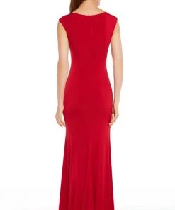 Alyce Paris - 27266 Cap Sleeve Surplice Fitted Jersey Formal Gown Formal Gowns