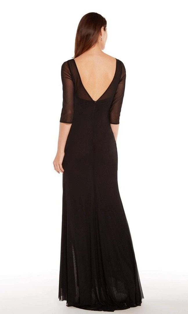 Formal Gowns Alyce Paris - 27267 Sheer Quarter Sleeve Slit Evening Gown 4 Formal Gowns Alyce Paris - 27267 Sheer Quarter Sleeve Slit Evening Gown