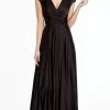 Alyce Paris - 27305 Satin Chiffon V Neck A-Line Dress - 1 Pc Black In Sizes 8 Available Formal Gowns