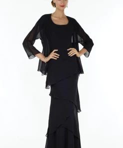 Alyce Paris - 29292 Layered Chiffon Dress With Long Sleeved Jacket Formal Gowns