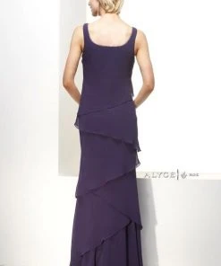 Alyce Paris - 29292 Layered Chiffon Dress With Long Sleeved Jacket Formal Gowns