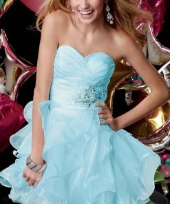 Alyce Paris - 3545 Strapless Flared Ruffles Cocktail Dress