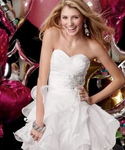 Alyce Paris - 3545 Strapless Flared Ruffles Cocktail Dress