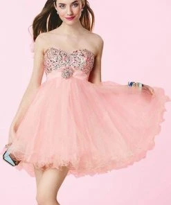 Alyce Paris - 3640 Short Dress In Light Pink