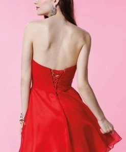 Cocktail Dresses Alyce Paris - 3669 Rhinestone Embellished Pleated Short Dress