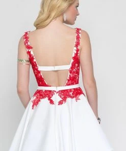 Alyce Paris -3689 Lace Embellished Bodice Strapless A-Line Dress - 1 Pc. Diamond White Red In Size 000 Available Cocktail Dresses 5 Alyce Paris -3689 Lace Embellished Bodice Strapless A-Line Dress - 1 Pc. Diamond White Red In Size 000 Available Cocktail Dresses