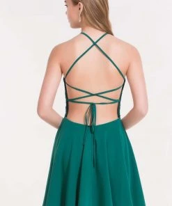 Alyce Paris - 3717 Strappy Beaded Halter Cocktail Dress