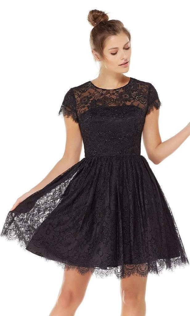 Cocktail Dresses Alyce Paris - 3792 Fit And Flare Lace Overlay Cocktail Dress - 1 Pc Black In Size 12 Available 3 Cocktail Dresses Alyce Paris - 3792 Fit And Flare Lace Overlay Cocktail Dress - 1 Pc Black In Size 12 Available