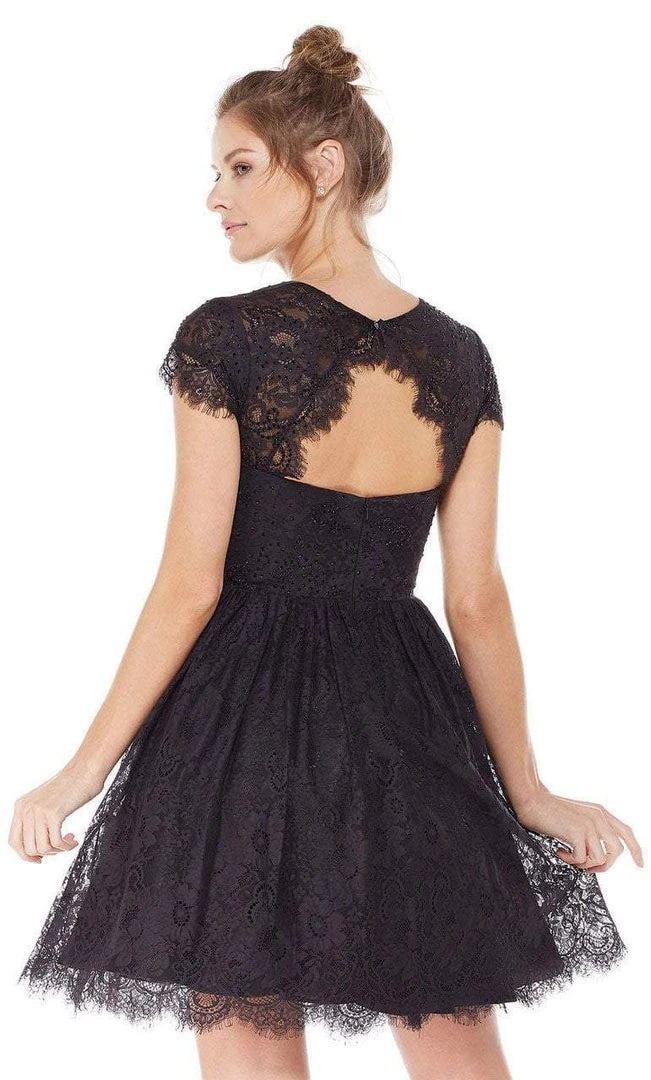 Cocktail Dresses Alyce Paris - 3792 Fit And Flare Lace Overlay Cocktail Dress - 1 Pc Black In Size 12 Available 4 Cocktail Dresses Alyce Paris - 3792 Fit And Flare Lace Overlay Cocktail Dress - 1 Pc Black In Size 12 Available
