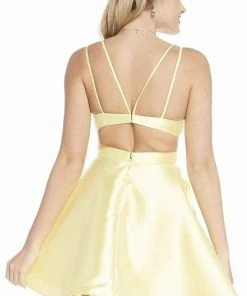 Cocktail Dresses Alyce Paris - 3879 V Neck Cutout Fitted Bodice A-Line Mikado Dress - 1 Pc Sunshine In Size 0 Available 5 Cocktail Dresses Alyce Paris - 3879 V Neck Cutout Fitted Bodice A-Line Mikado Dress - 1 Pc Sunshine In Size 0 Available