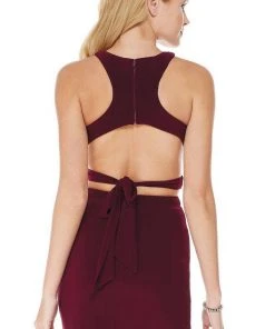 Cocktail Dresses Alyce Paris - 4006 Two-Piece Crisscross Strapped Midriff Jersey Dress