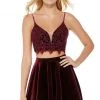 Alyce Paris - 4038 Two-Piece Plunging Sweetheart Velvet A-Line Dress 1 Alyce Paris - 4038 Two-Piece Plunging Sweetheart Velvet A-Line Dress
