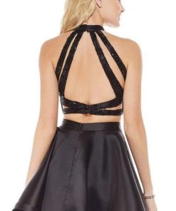 Cocktail Dresses Alyce Paris - 4065 Two-Piece Sequins Halter Mikado Fit And Flare Dress - 1 Pc Blush In Size 6 Available 5 Cocktail Dresses Alyce Paris - 4065 Two-Piece Sequins Halter Mikado Fit And Flare Dress - 1 Pc Blush In Size 6 Available