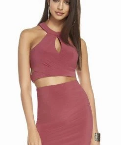 Alyce Paris - 4093 Two-Piece Crisscross Pleated Cutout Dress Cocktail Dresses 10 Alyce Paris - 4093 Two-Piece Crisscross Pleated Cutout Dress Cocktail Dresses