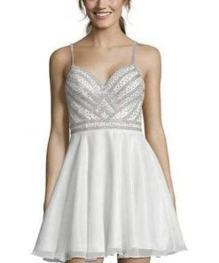 Alyce Paris - 4150 Crystal Ornate Chiffon Cocktail Dress Cocktail Dresses