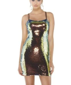 Alyce Paris - 4347 Sexy Cutout Back Opal Sequin Cocktail Dress - 1 Pc Magic Opal In Size 8 Available Cocktail Dresses