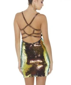 Alyce Paris - 4347 Sexy Cutout Back Opal Sequin Cocktail Dress - 1 Pc Magic Opal In Size 8 Available Cocktail Dresses