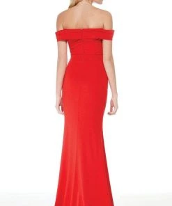 Alyce Paris - 5024 Off The Shoulder Satin Trumpet Evening Dress - 1 Pc Diamond White In Size 6 Available Formal Gowns