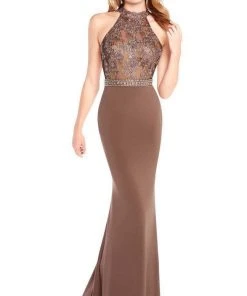 Alyce Paris - 60024 Floral Beaded Illusion High Halter Mermaid Gown