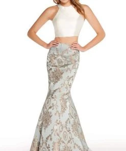 Alyce Paris - 60120 Two Piece High Halter Mermaid Gown 8 Alyce Paris - 60120 Two Piece High Halter Mermaid Gown