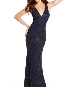 Alyce Paris - 60156 Sleeveless V-Neck Diamond Lace Evening Gown - 1 Pc Periwinkle In Size 12 Available