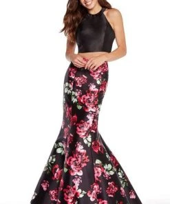 Formal Gowns Alyce Paris - 60178 Two-Piece Floral Print Mikado Mermaid Gown