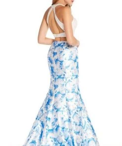Formal Gowns Alyce Paris - 60178 Two-Piece Floral Print Mikado Mermaid Gown