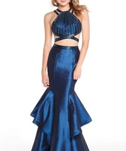 Alyce Paris - 60219 Beaded Halter Neck Two-Piece Mermaid Gown