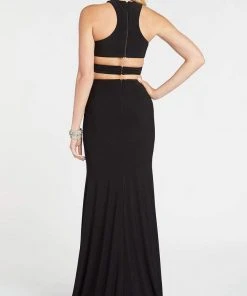Formal Gowns Alyce Paris - 60284 Two Piece Halter Top Sheath Evening Dress With Slit - 1 Pc Black Plum In Size 8 Available 5 Formal Gowns Alyce Paris - 60284 Two Piece Halter Top Sheath Evening Dress With Slit - 1 Pc Black Plum In Size 8 Available