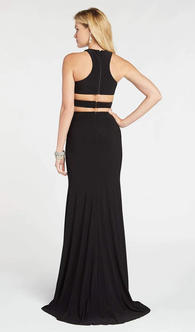 Formal Gowns Alyce Paris - 60284 Two Piece Halter Top Sheath Evening Dress With Slit - 1 Pc Black Plum In Size 8 Available 4 Formal Gowns Alyce Paris - 60284 Two Piece Halter Top Sheath Evening Dress With Slit - 1 Pc Black Plum In Size 8 Available