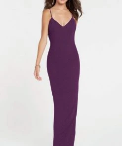 Alyce Paris - 60292 Shimmering Sleeveless V Neck Fitted Jersey Dress