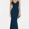 Alyce Paris - 60292 Shimmering Sleeveless V Neck Fitted Jersey Dress