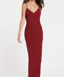 Alyce Paris - 60292 Shimmering Sleeveless V Neck Fitted Jersey Dress
