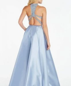 Alyce Paris - 60331 Halter Lace Appliqued Mikado Racerback Prom Gown Formal Gowns 7 Alyce Paris - 60331 Halter Lace Appliqued Mikado Racerback Prom Gown Formal Gowns