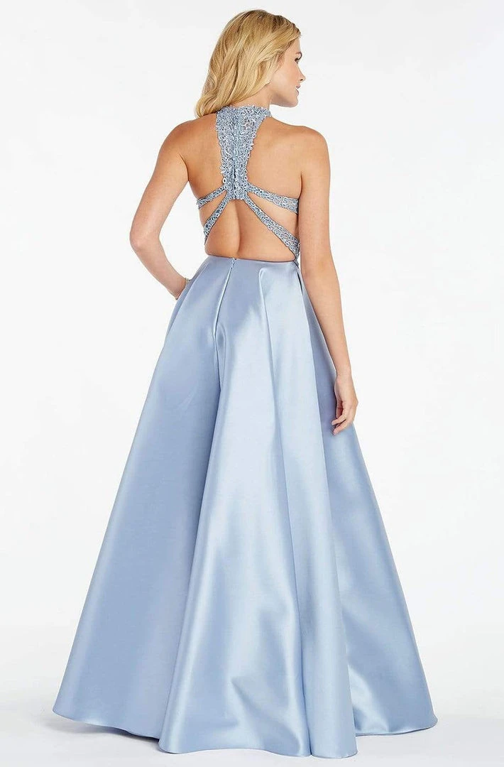 Alyce Paris - 60331 Halter Lace Appliqued Mikado Racerback Prom Gown Formal Gowns 4 Alyce Paris - 60331 Halter Lace Appliqued Mikado Racerback Prom Gown Formal Gowns
