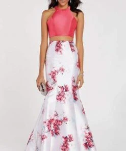 Alyce Paris - 60430 Two Piece Floral Printed Satin Mermaid Dress Formal Gowns