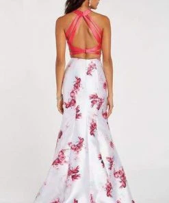 Alyce Paris - 60430 Two Piece Floral Printed Satin Mermaid Dress Formal Gowns