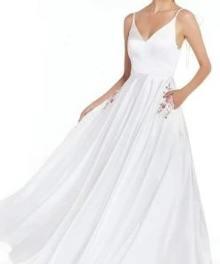 Alyce Paris - 60505 Fitted V-Neck Pleated A-Line Evening Gown Formal Gowns