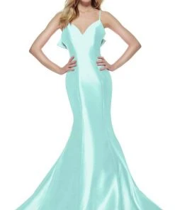 Formal Gowns Alyce Paris - 60705 V-Neck Mermaid Dress With Bow 11 Formal Gowns Alyce Paris - 60705 V-Neck Mermaid Dress With Bow