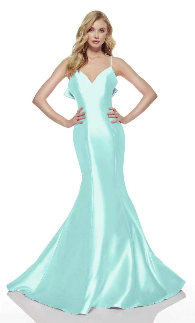 Formal Gowns Alyce Paris - 60705 V-Neck Mermaid Dress With Bow 7 Formal Gowns Alyce Paris - 60705 V-Neck Mermaid Dress With Bow