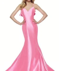 Formal Gowns Alyce Paris - 60705 V-Neck Mermaid Dress With Bow