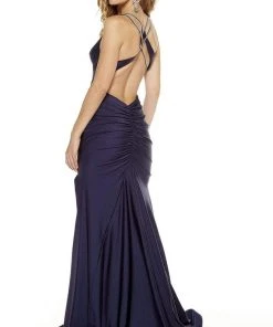 Alyce Paris - 60769 Plunging Neck Fitted Sheath Dress Formal Gowns