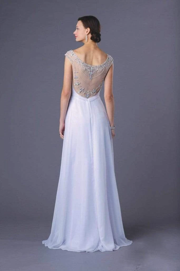 Formal Gowns Alyce Paris 6181 Bejeweled Strapless Scoop Neck Long Chiffon Dress 1Pc White In Size 6 Available 4 Formal Gowns Alyce Paris 6181 Bejeweled Strapless Scoop Neck Long Chiffon Dress 1Pc White In Size 6 Available